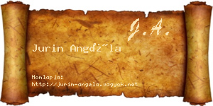 Jurin Angéla névjegykártya